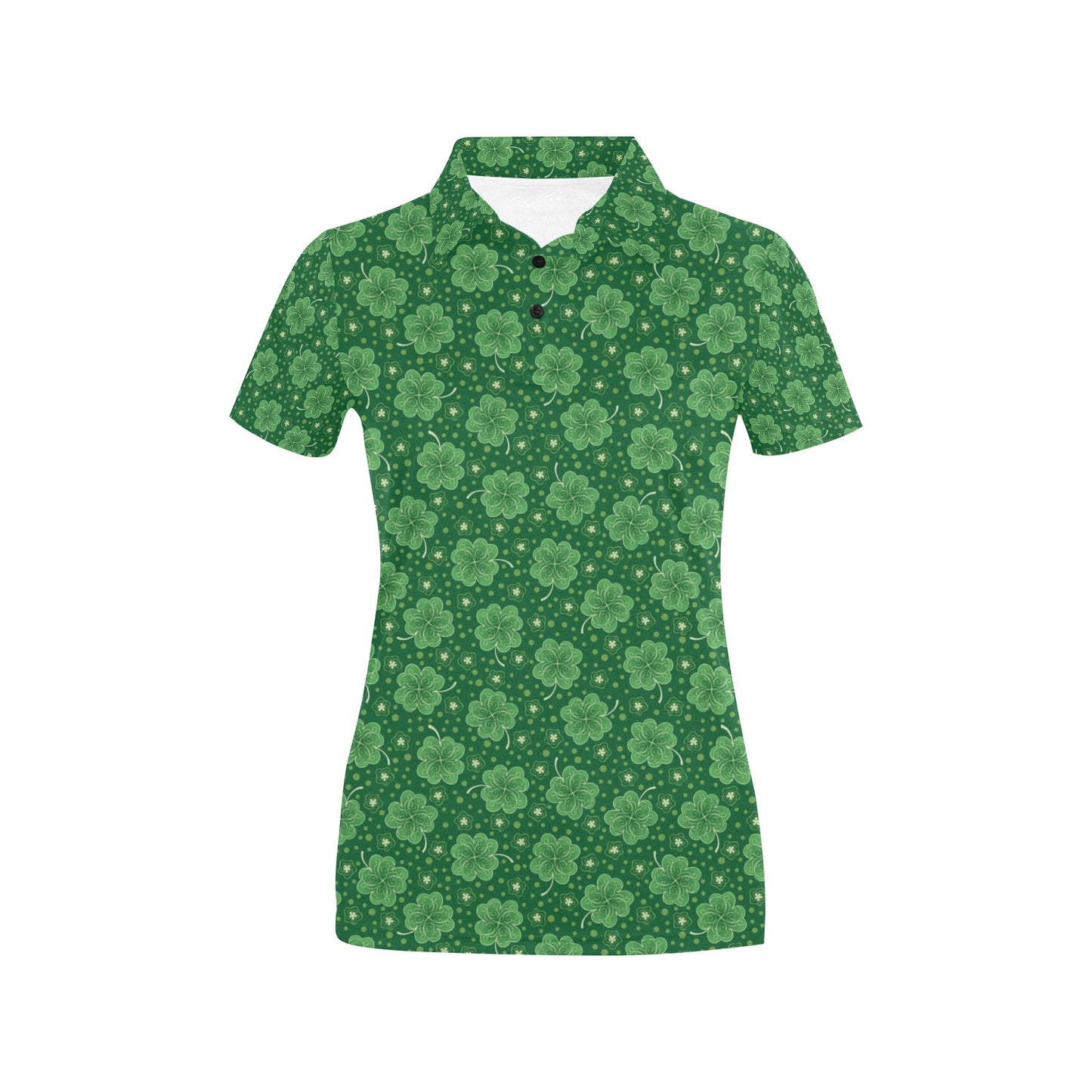Shamrock Design Print Women's Polo Shirt