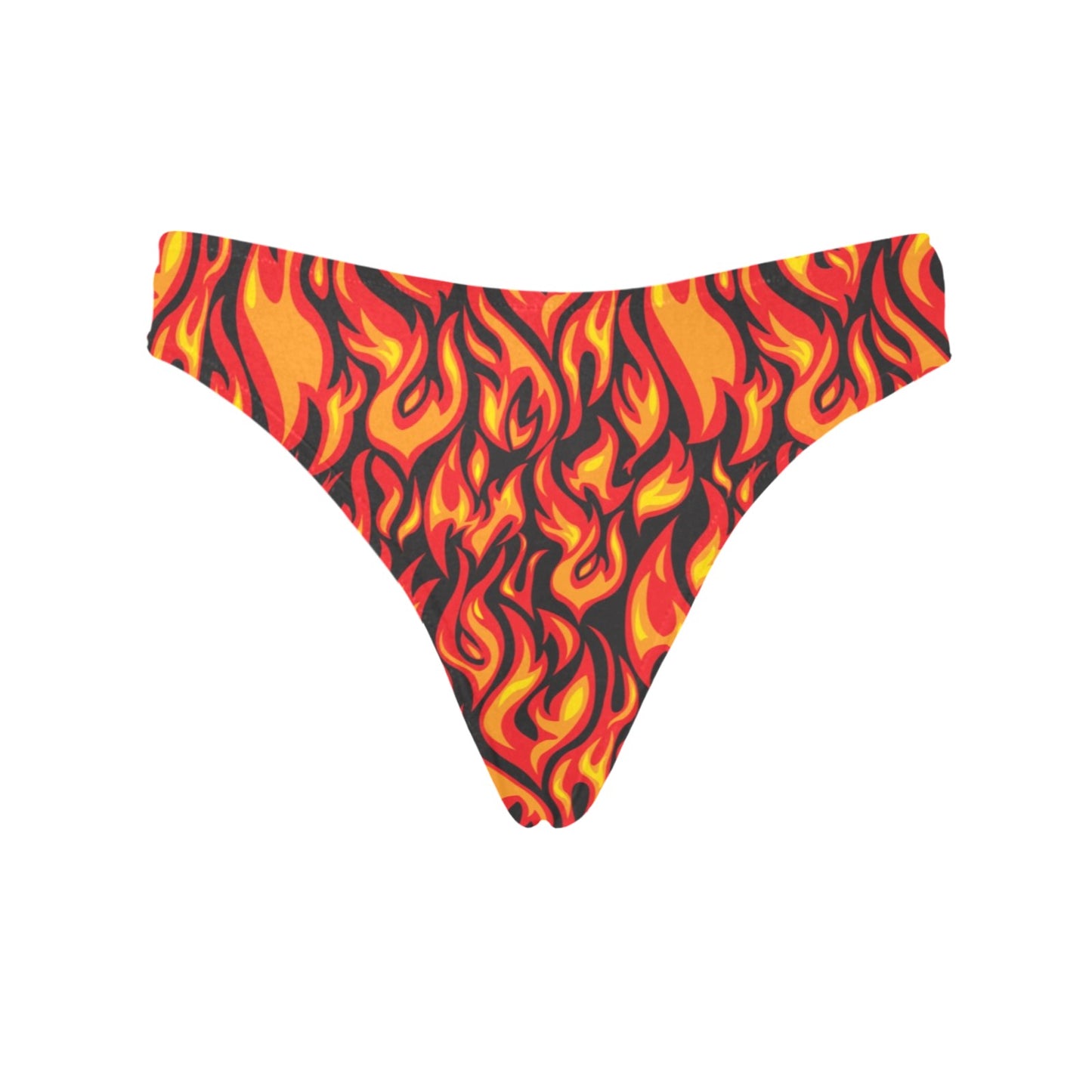 Flame Fire Print Pattern Women's Thongs