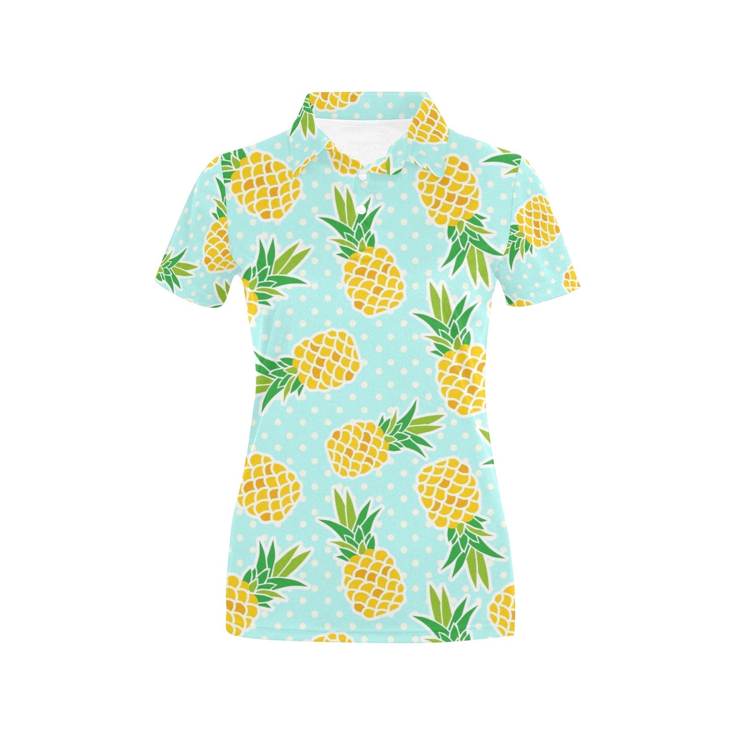 Pineapple Pattern Print Design PP01 Women's Polo Shirt