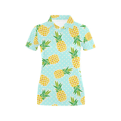 Pineapple Pattern Print Design PP01 Women's Polo Shirt