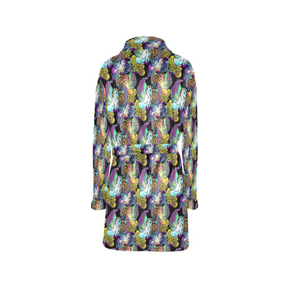 Unicorn With Wings Print Pattern Women's Fleece Robe
