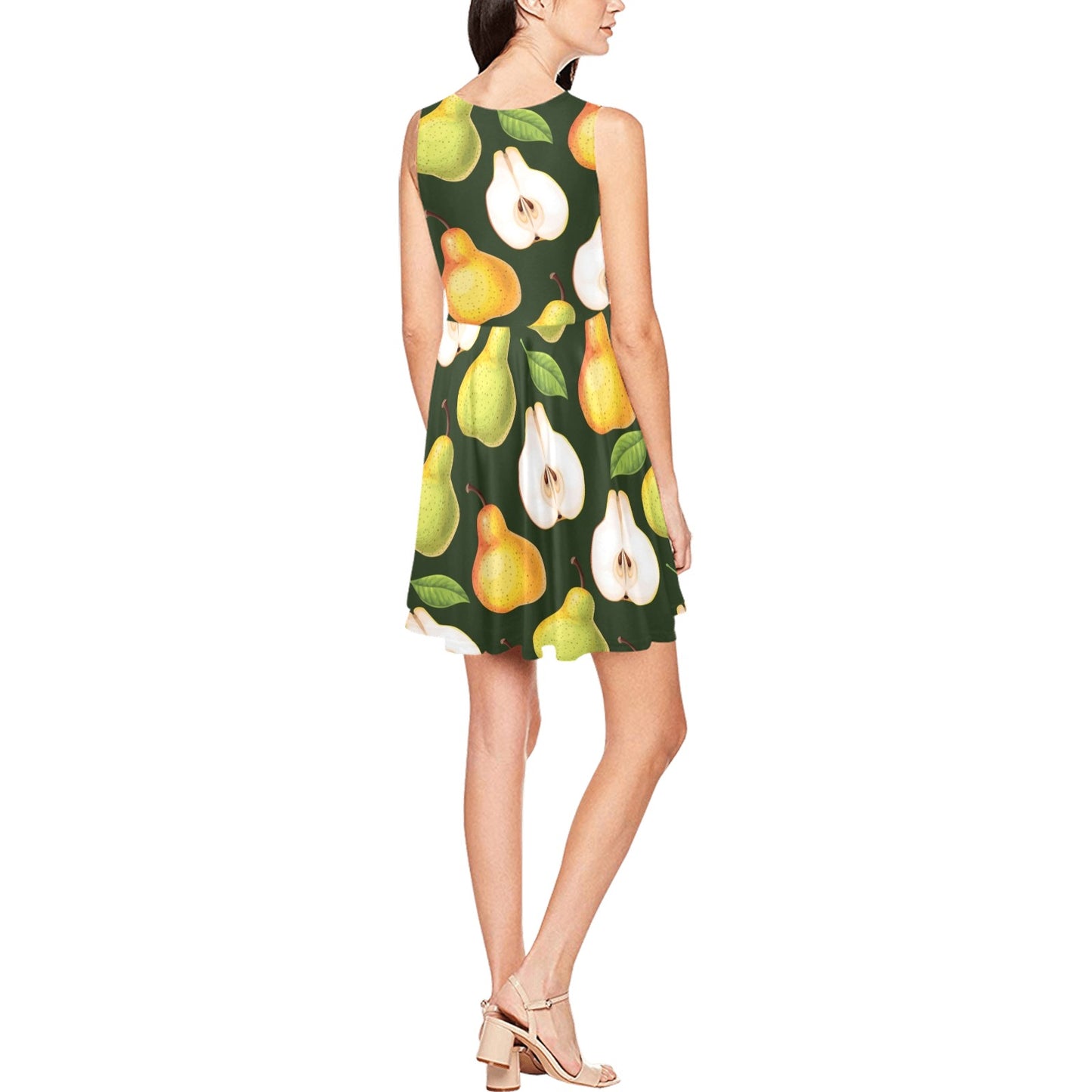 Pear Pattern Print Design PE06 Sleeveless Dress