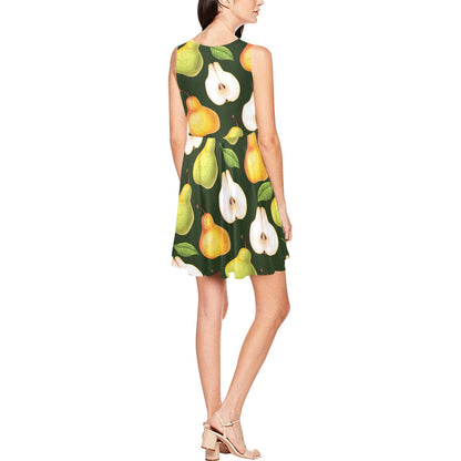 Pear Pattern Print Design PE06 Sleeveless Dress