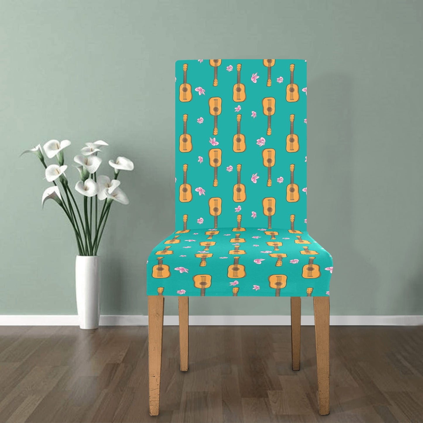 Ukulele Print Design LKS403 Dining Chair Slipcover