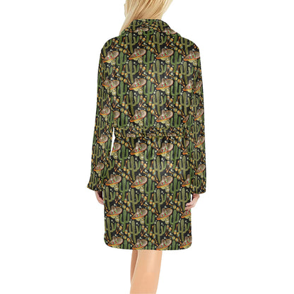 Western Style Print Women's Fleece Robe