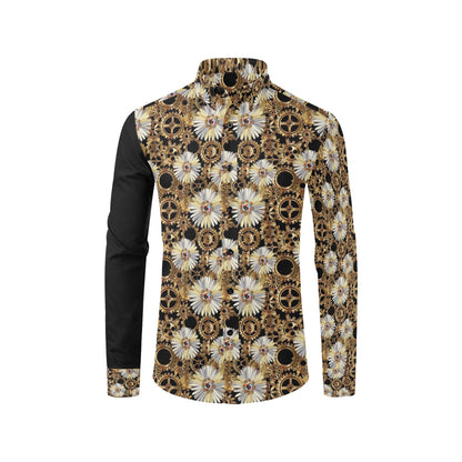 Steampunk Print Design LKS305 Men's Long Sleeve Dress Shirt