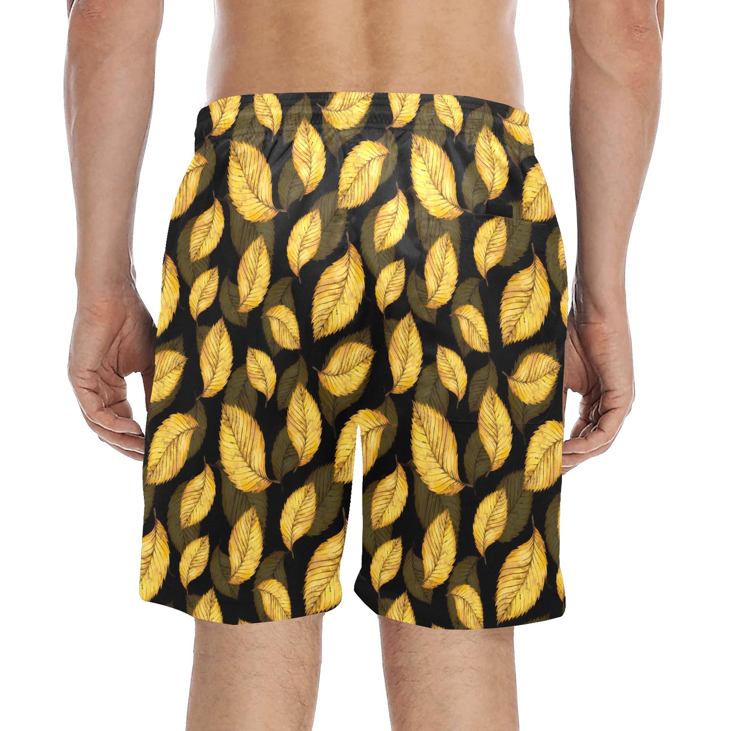 Elm Leave Summer Print Pattern Men's Swim Trunks Beach Shorts