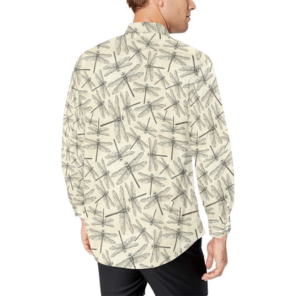 Dragonfly Print Design LKS402 Men's Long Sleeve Dress Shirt