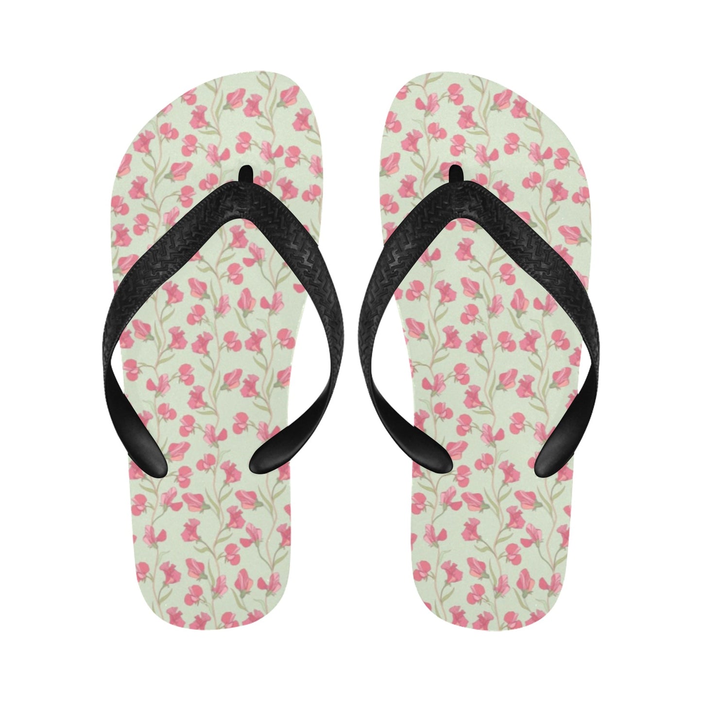 Sweet Pea Print Design LKS301 Flip Flops