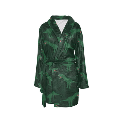 T Rex Pattern Print Design A06 Women's Fleece Robe