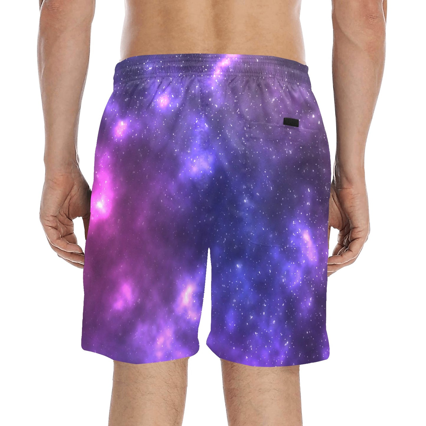 Celestial Purple Blue Galaxy Men's Swim Trunks Beach Shorts