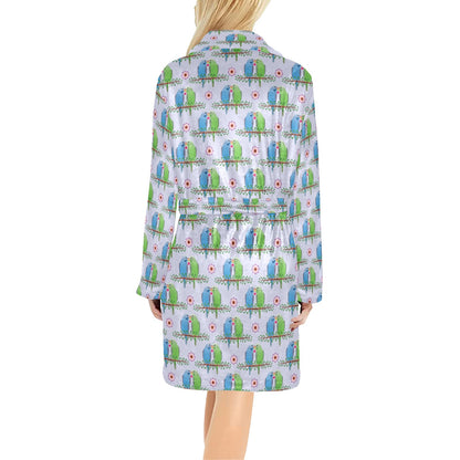 Budgerigar Pattern Print Design 05 Women's Fleece Robe