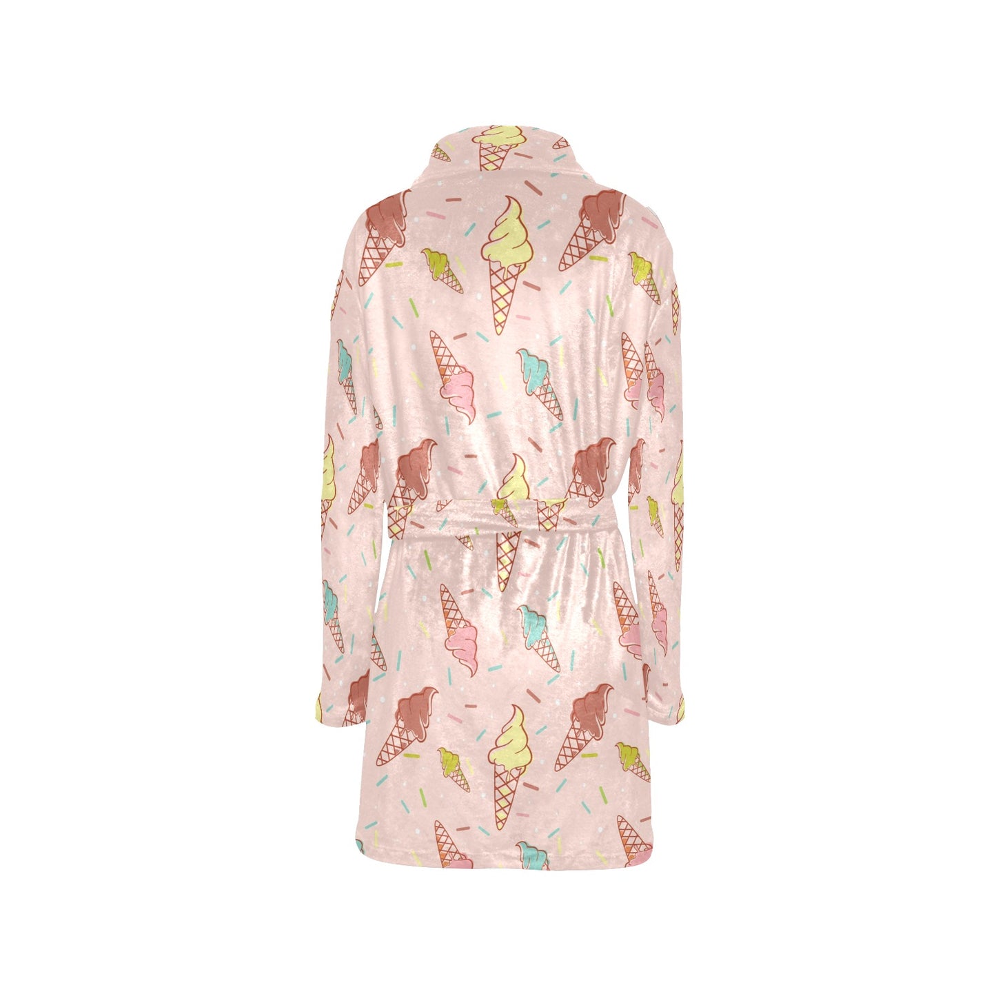 Ice Cream Pattern Print Design 02 Women's Fleece Robe