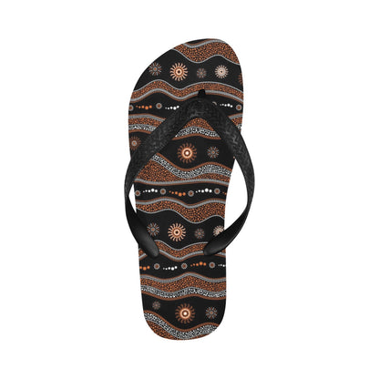 Aboriginal Print Design LKS404 Flip Flops
