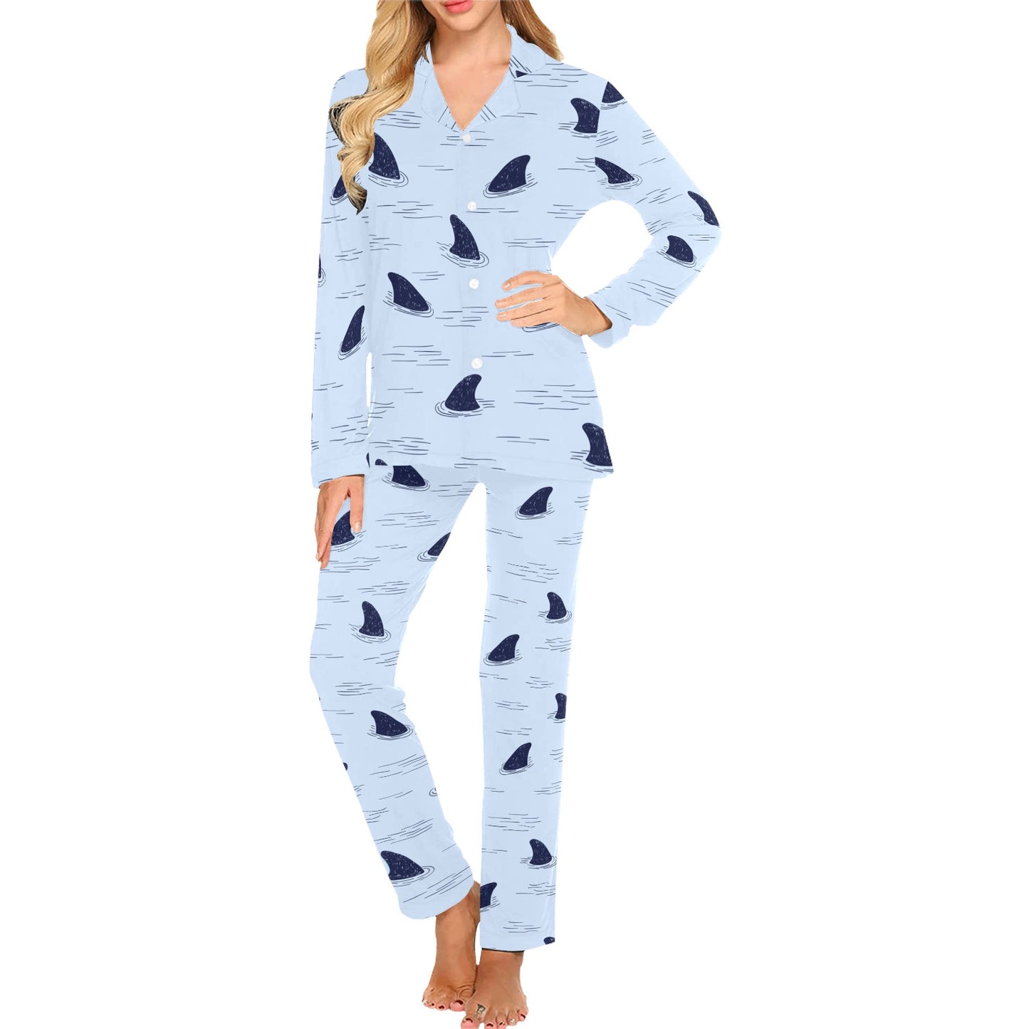 Shark Fin Women's Long Pajama Set