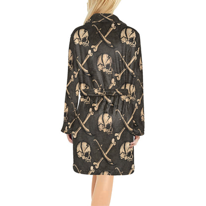 Pirate Pattern Print Design A03 Women's Fleece Robe