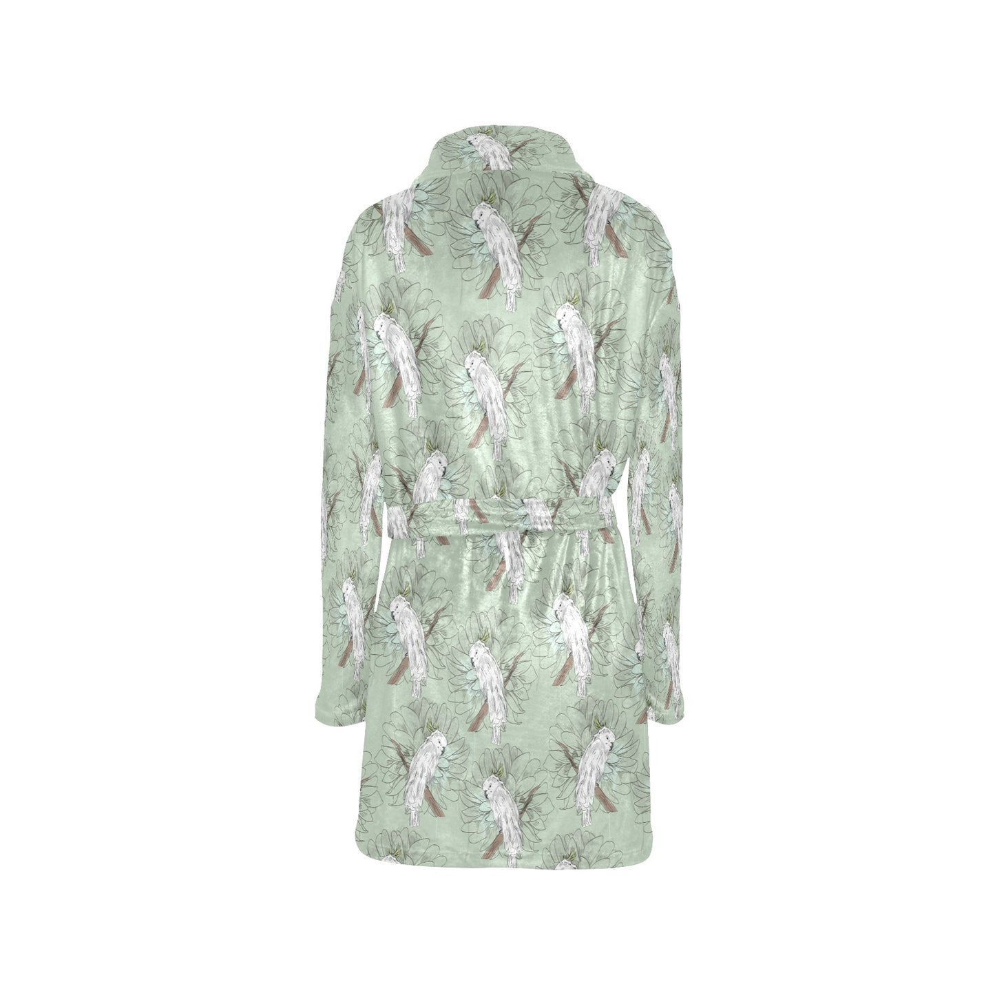 Cockatiel Pattern Print Design 01 Women's Fleece Robe