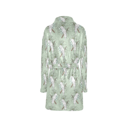 Cockatiel Pattern Print Design 01 Women's Fleece Robe