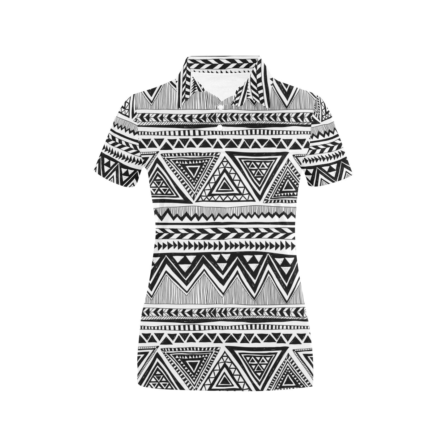 Draw Tribal Aztec Women's Polo Shirt