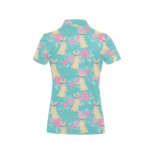Rabbit Pattern Print Design RB05 Women's Polo Shirt