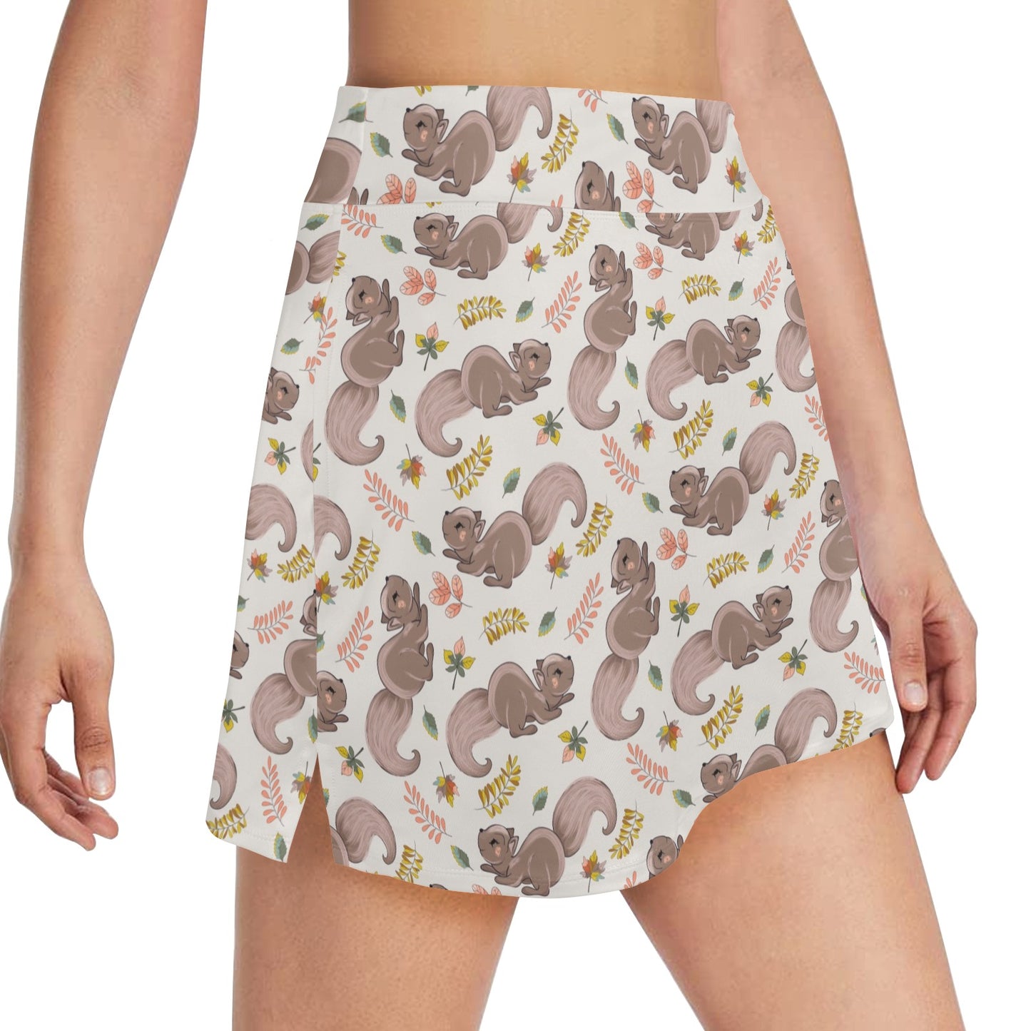 Squirrel Print Design LKS307 17" Golf & Pickleball Skort with Pockets