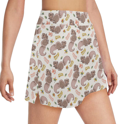 Squirrel Print Design LKS307 17" Golf & Pickleball Skort with Pockets