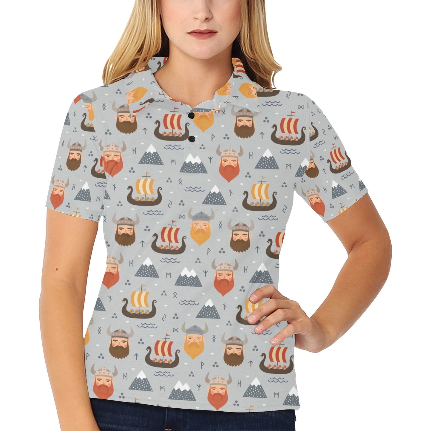 Vikings Print Design LKS307 Women's Polo Shirt