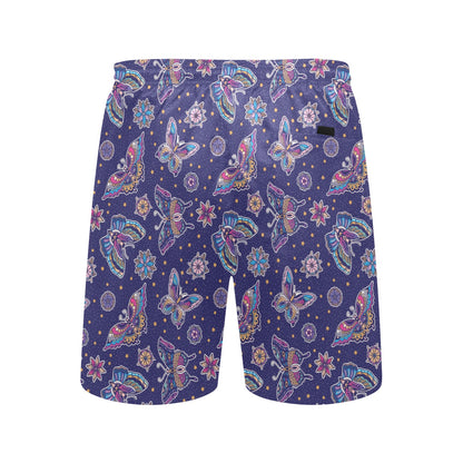 Butterfly Print Design LKS303 Men's Swim Trunks Beach Shorts