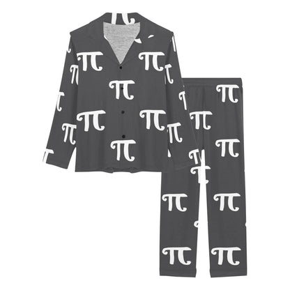Pi Day Pattern Print Design A01 Women's Long Pajama Set