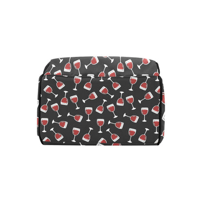 Wine Glass Print Design LKS303 Diaper Bag Backpack