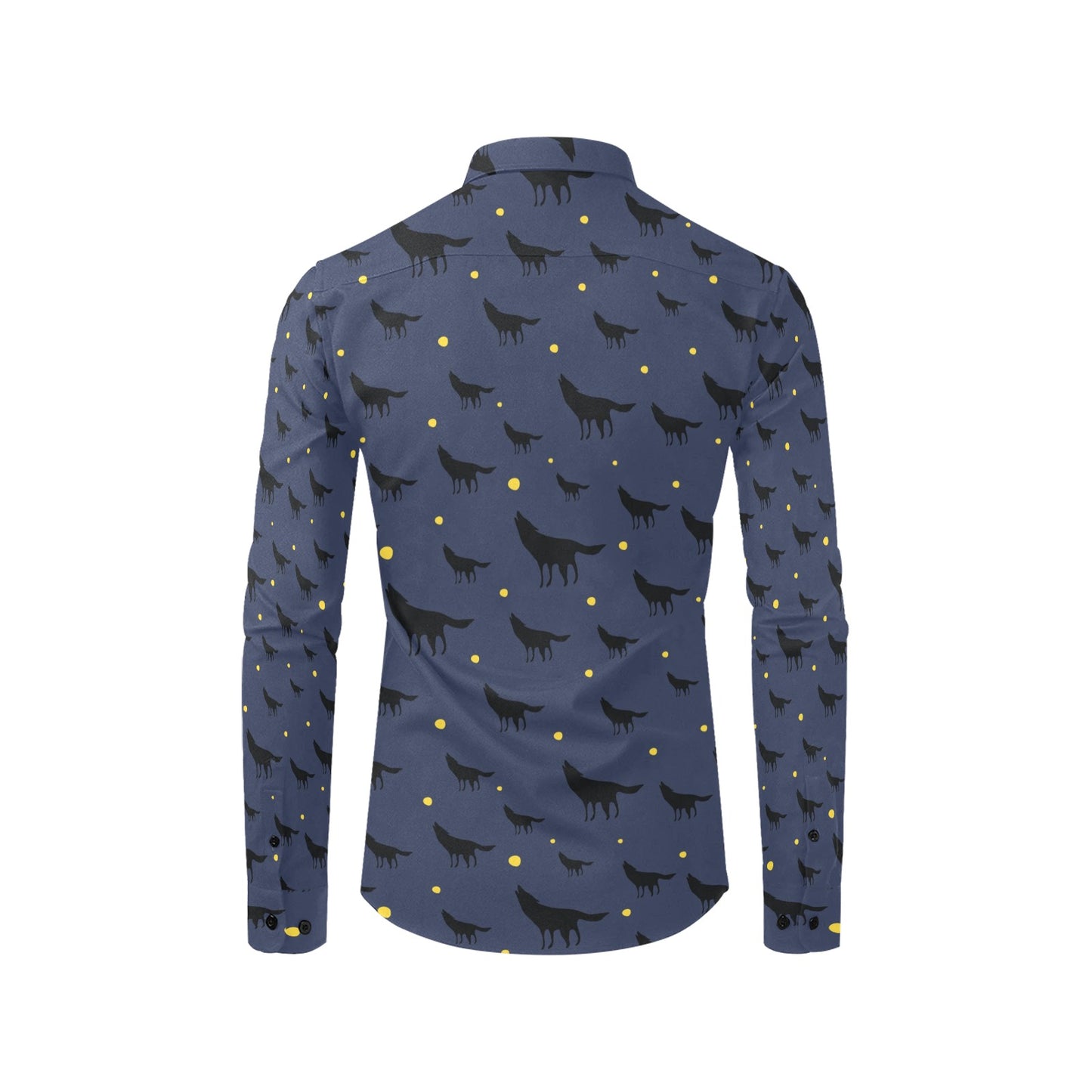 Wolf Print Design LKS301 Men's Long Sleeve Dress Shirt