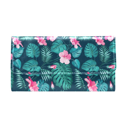 Summer Floral Print Design LKS301 Women's Trifold Wallet