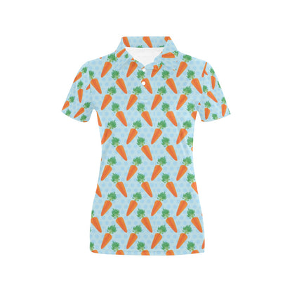 Carrot Pattern Print Design 01 Women's Polo Shirt