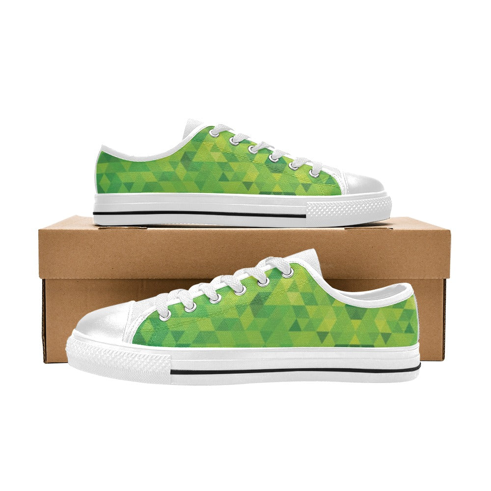 Geometric Print Design LKS402 Women's White Low Top Shoes