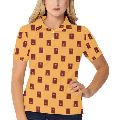 Bible Pattern Print Design 05 Women's Polo Shirt