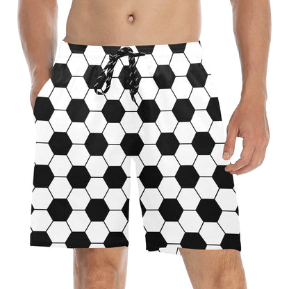 Soccer Ball Texture Print Design LKS303 Men's Swim Trunks Beach Shorts