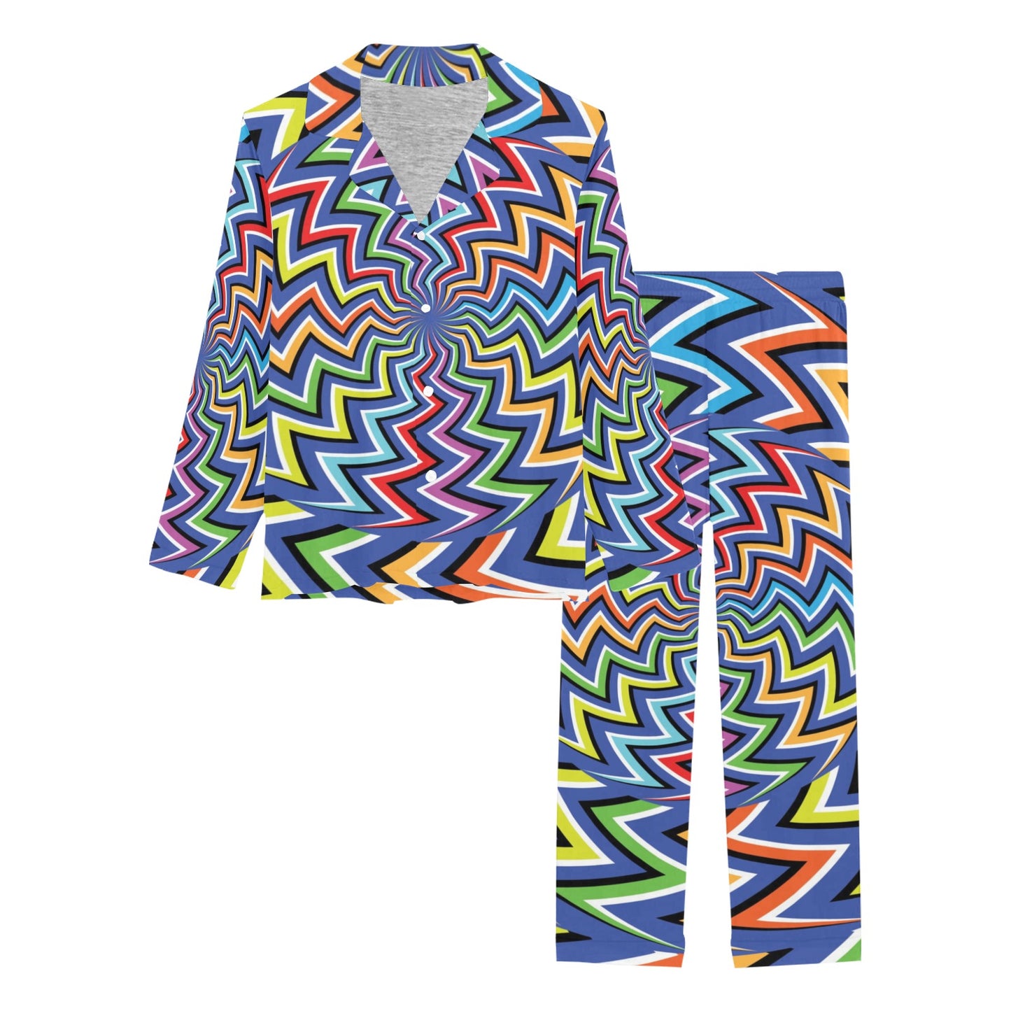 Optical illusion Pattern Print Design A02 Women's Long Pajama Set
