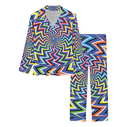 Optical illusion Pattern Print Design A02 Women's Long Pajama Set