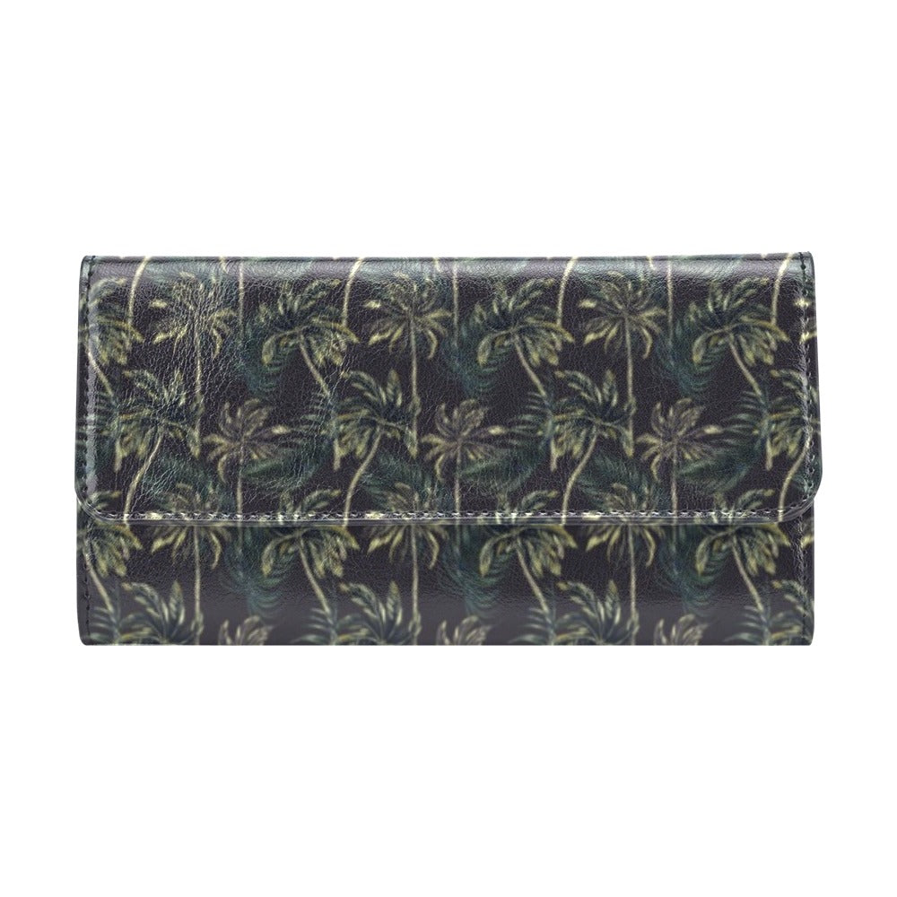 Palm Tree Background Design Print Women's Trifold Wallet
