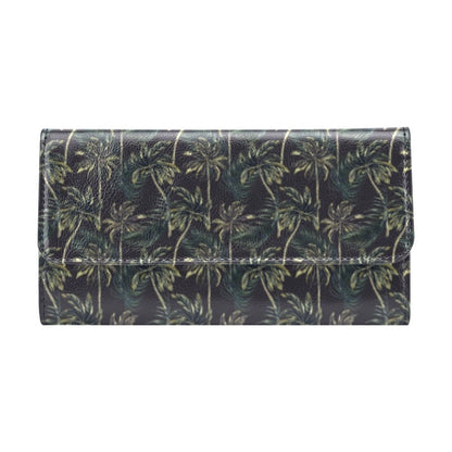 Palm Tree Background Design Print Women's Trifold Wallet