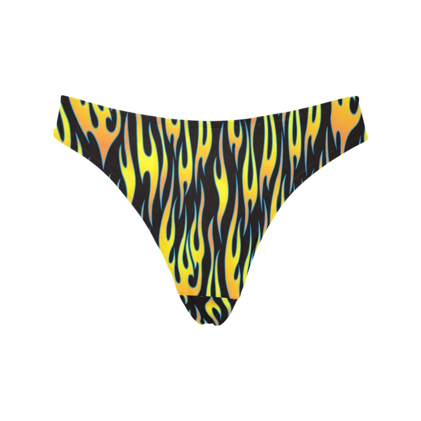 Flame Fire Yellow Pattern Women's Thongs