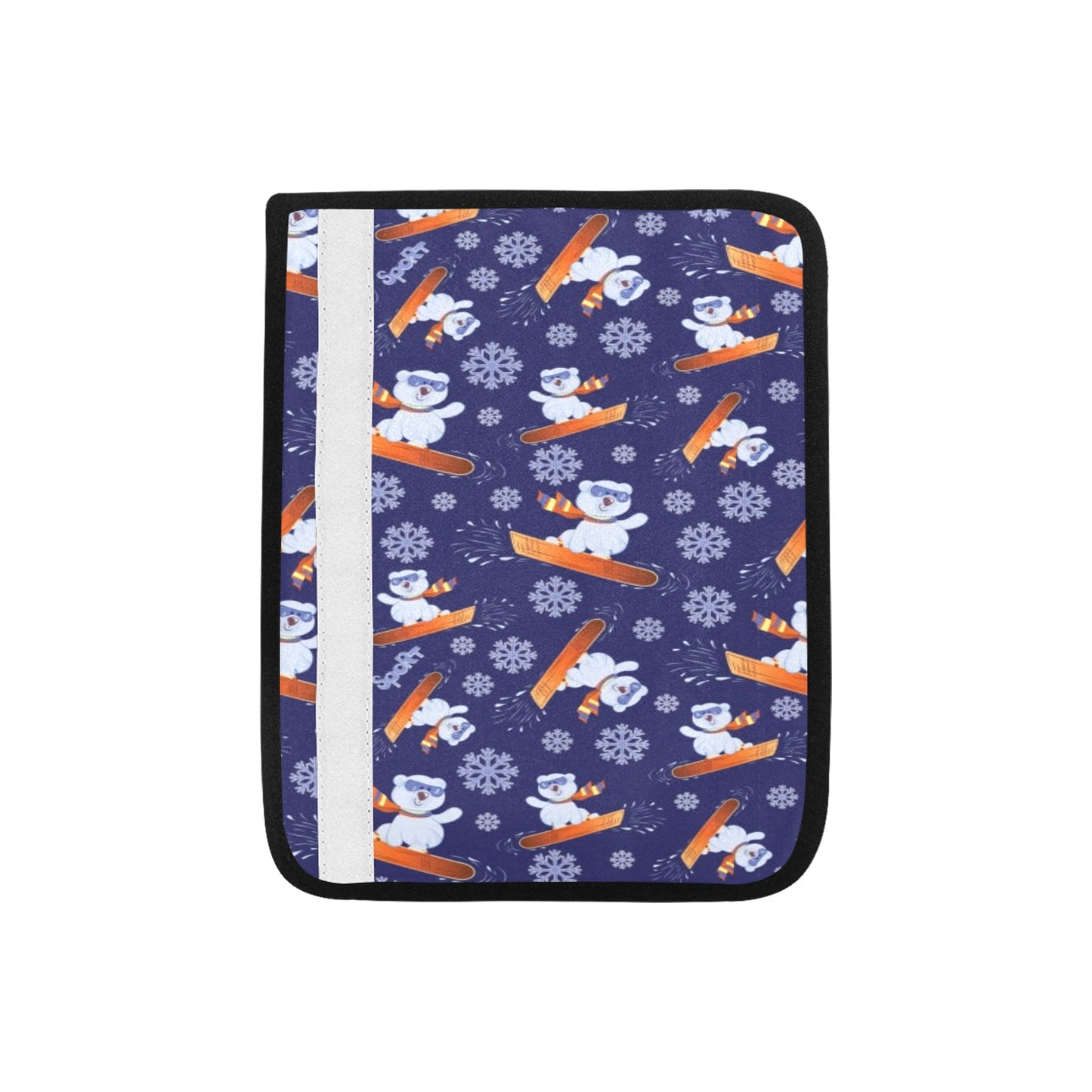 Snowboard Bear Print Design LKS305 Car Seat Belt Cover