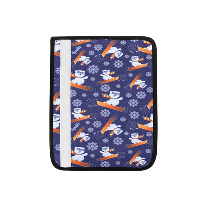 Snowboard Bear Print Design LKS305 Car Seat Belt Cover