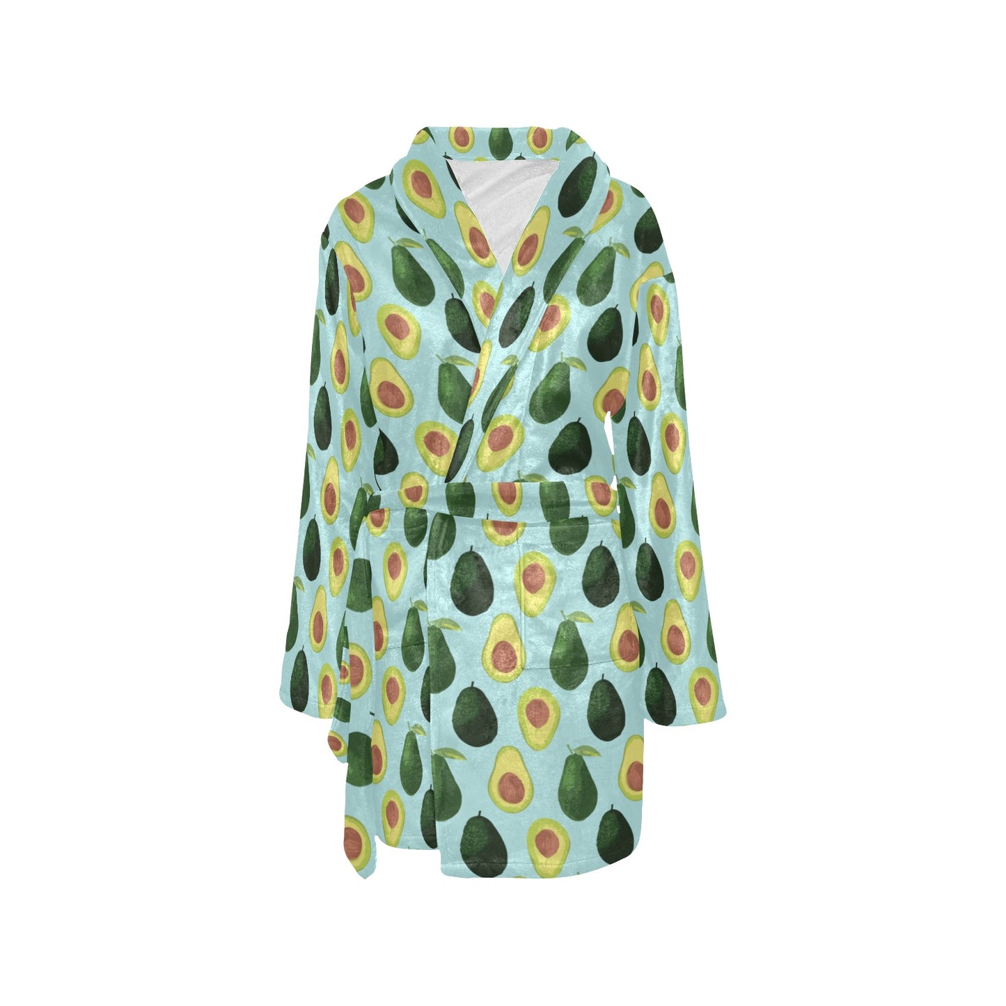 Avocado Pattern Print Design 04 Women's Fleece Robe