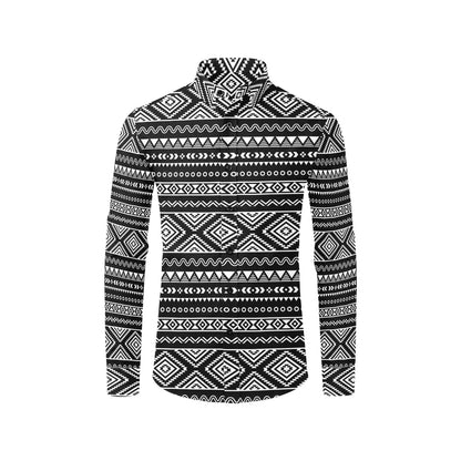 Tribal Pattern Print Design LKS301 Men's Long Sleeve Dress Shirt