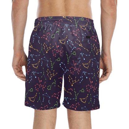 Zodiac Print Design LKS301 Men's Swim Trunks Beach Shorts