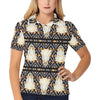 Buffalo Head Pattern Print Design 03 Women's Polo Shirt