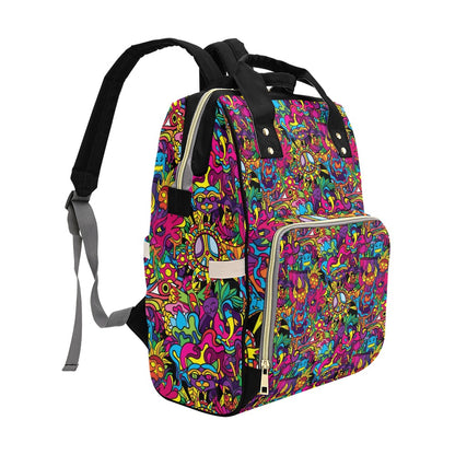 Trippy Print Design LKS304 Diaper Bag Backpack