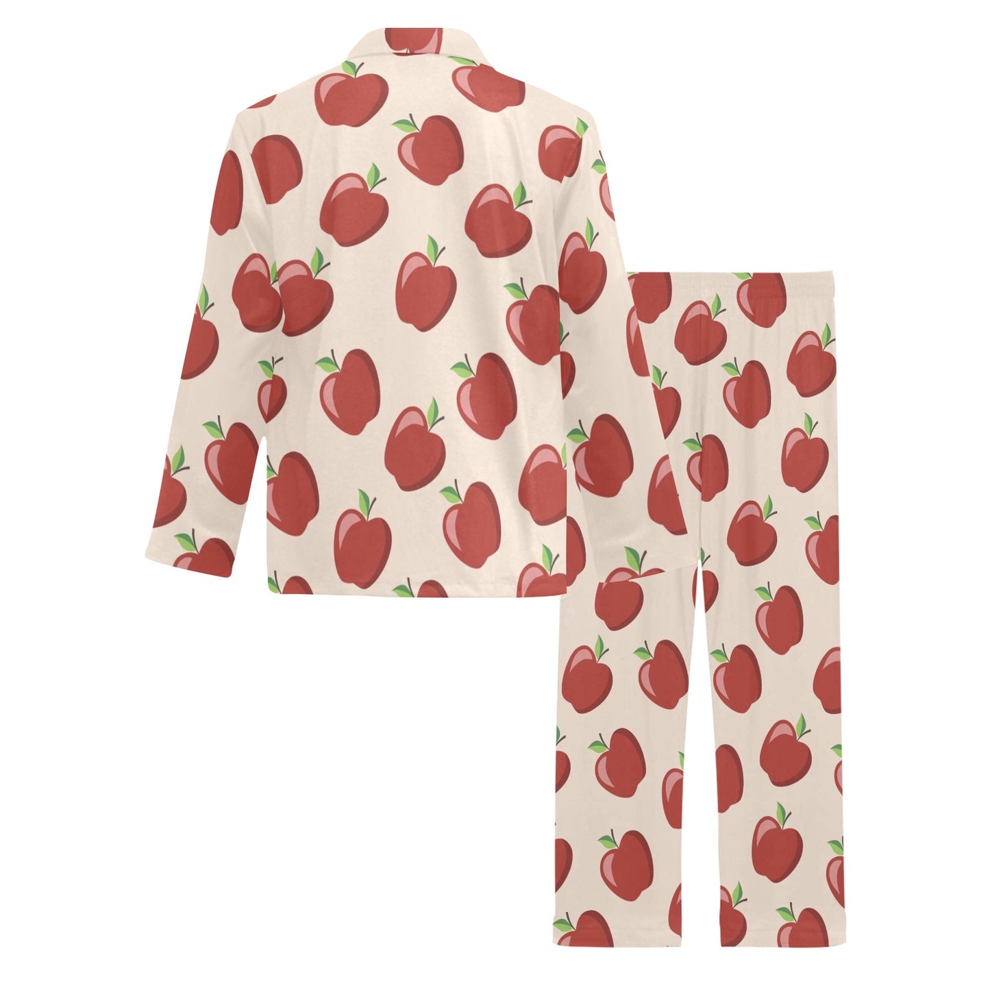 Apple Pattern Print Design AP01 Men's Long Pajama Set