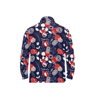 Nordic Pattern Print Design A02 Long Sleeve Polo Shirt For Men's